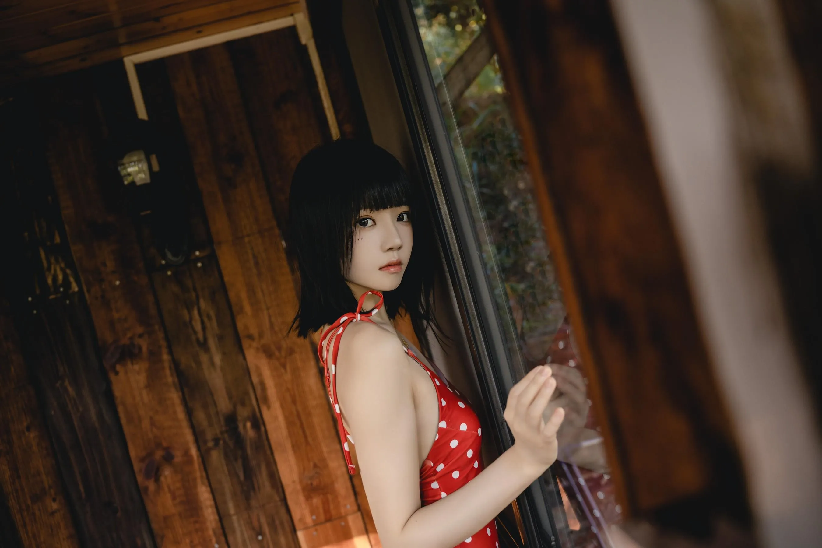 桜桃喵 – NO.150 红波点 [46P]插图6